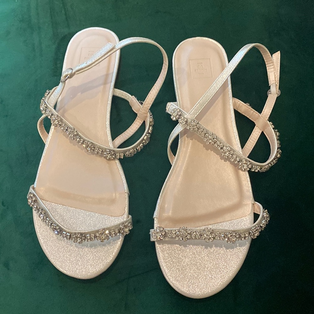 Silver Wedding Flats Gem